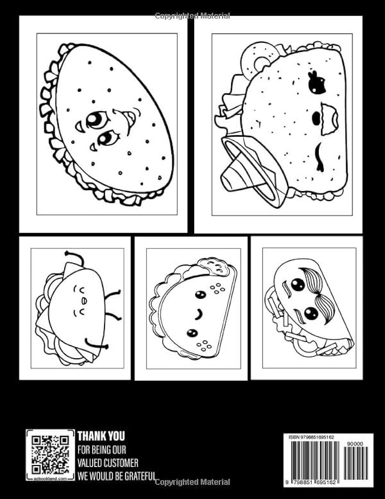 Taco coloring book popular mexican food coloring pages for all ages kawaii and funny tacos explore mexico country stress and anxiety relieving mcclure cole books