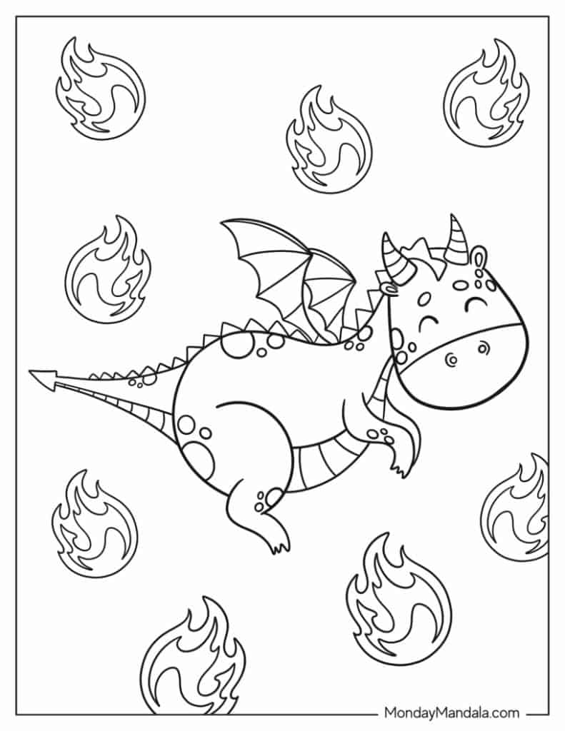 Dragon coloring pages free pdf printables