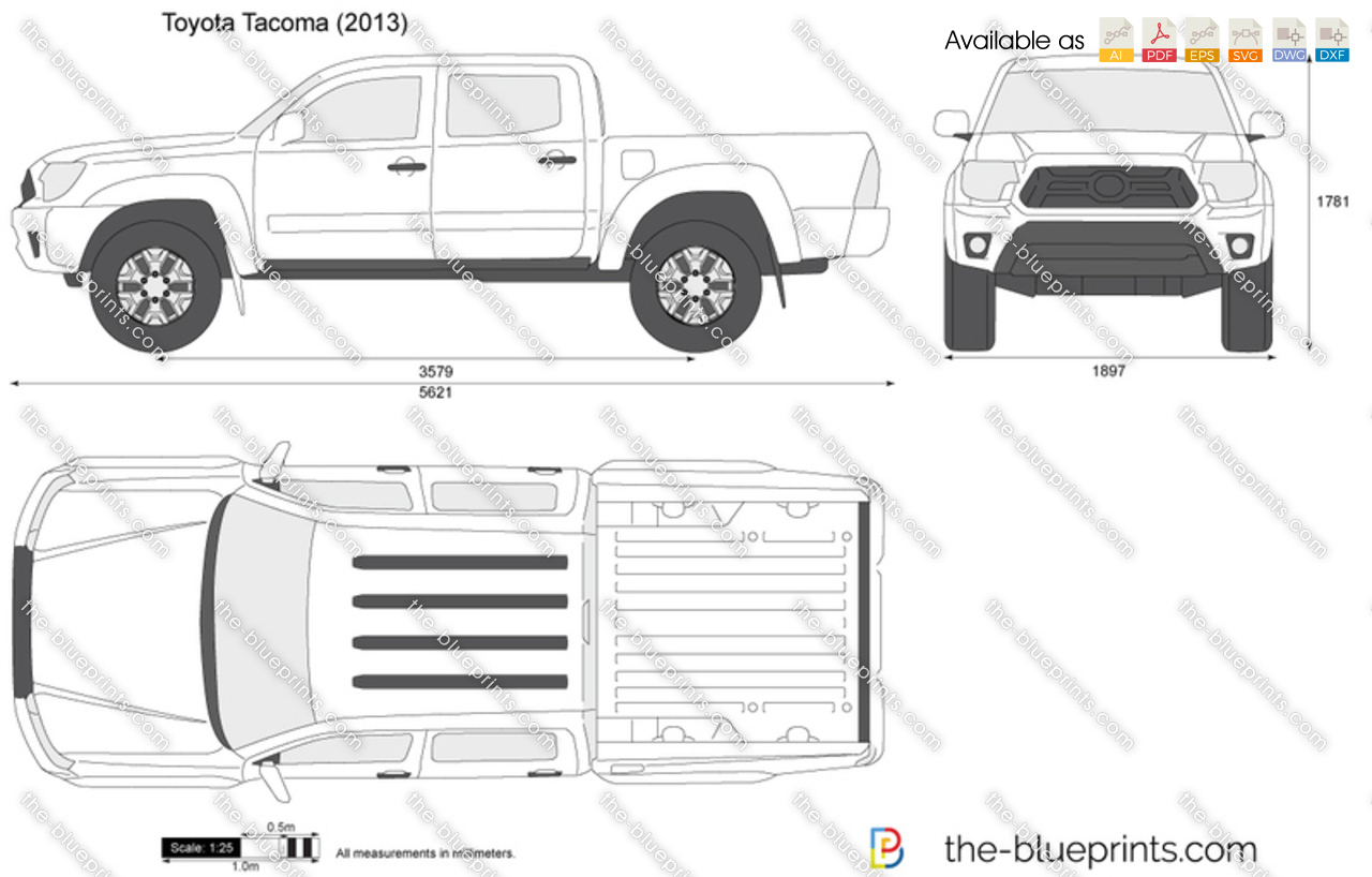 Toyota taa double cab vector drawing