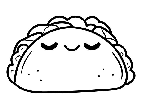 Printable kawaii taco coloring page printable coloring pages cute coloring pages coloring pages