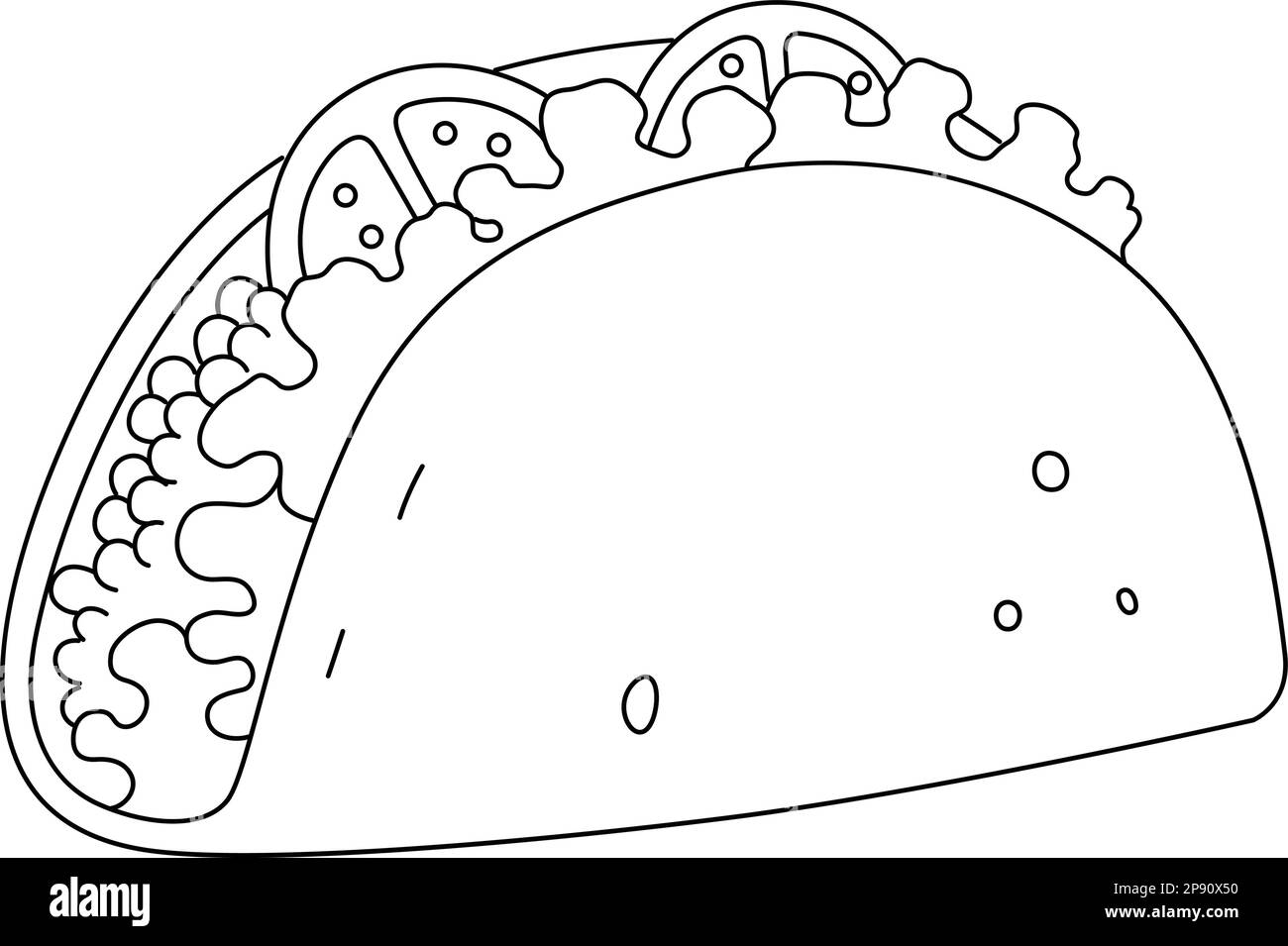 Tacos isolated coloring page for kids stock vector image art