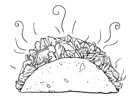 Taco coloring page coloring pages book illustration art free coloring pages