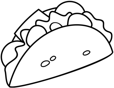 Taco coloring page free printable coloring pages