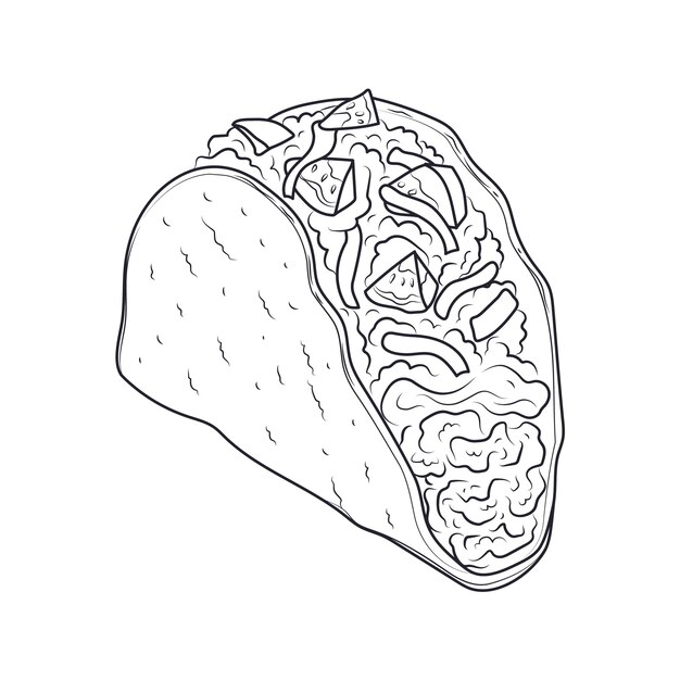 Free vector hand drawn taco outline illustration