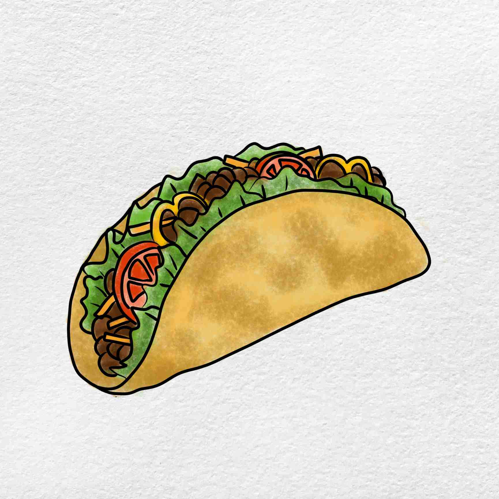 How to draw a taco