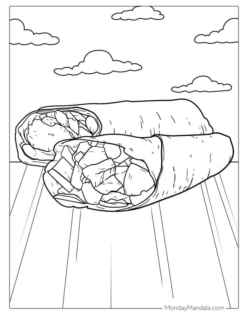 Food coloring pages free pdf printables