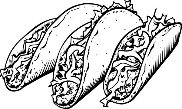 Taco line drawing images â browse photos vectors and video