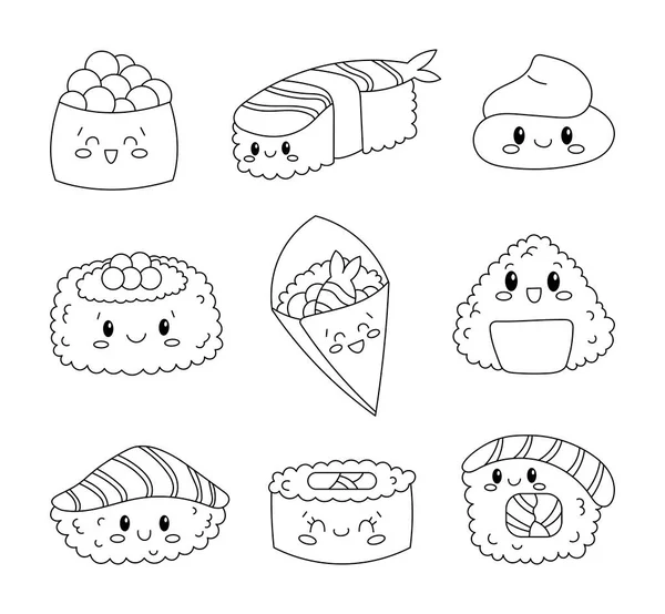 Taco burrito characters coloring page cute mexican fast food vector stock vector by palau