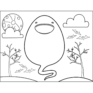 Tadpole monster coloring page