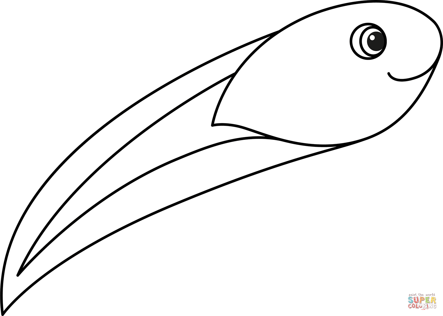 Cute tadpole coloring page free printable coloring pages