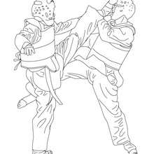 Taekwondo bat sport coloring pages