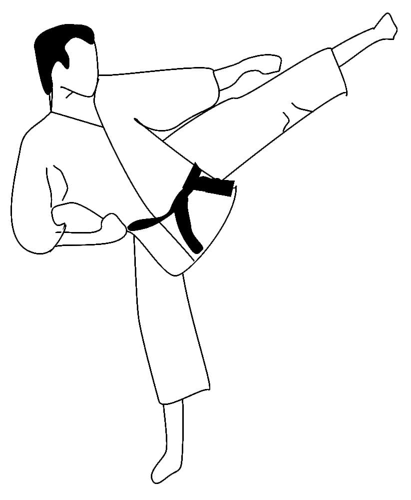 Taekwondo image coloring page