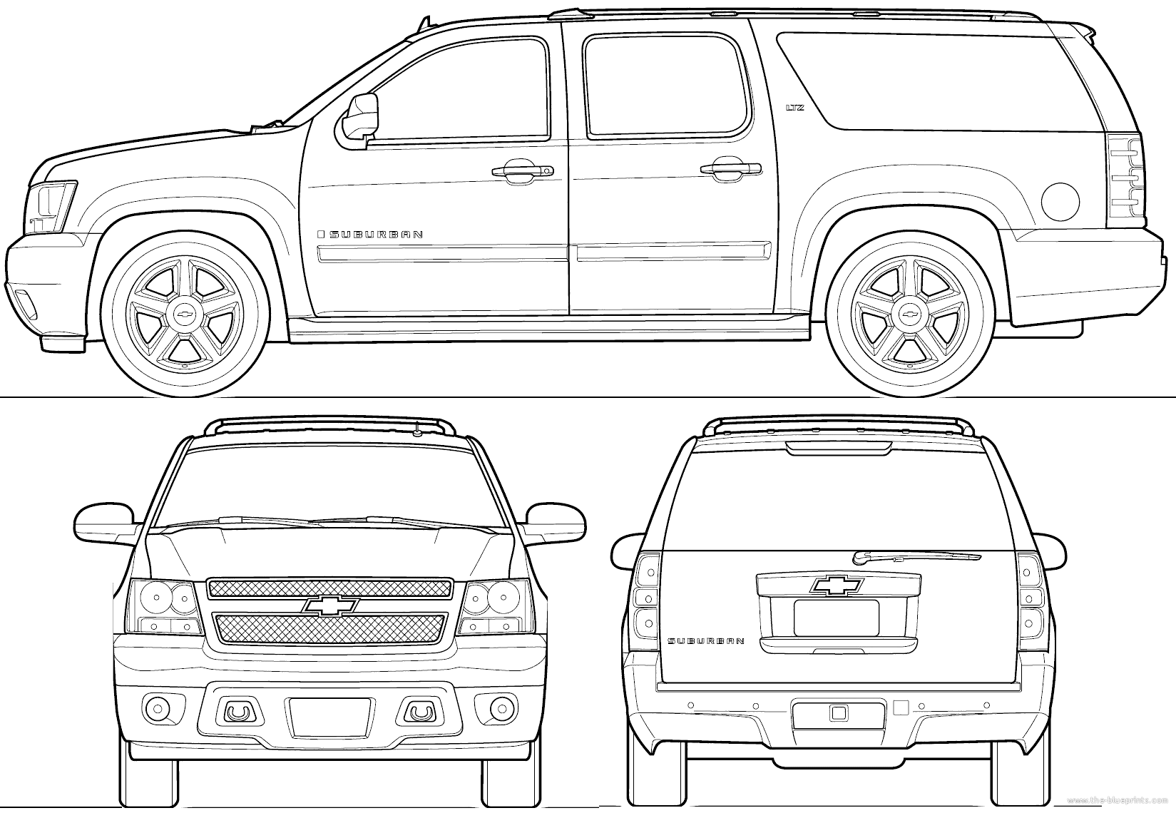 Chevy suburban coloring pages chevrolet tahoe chevrolet blueprints