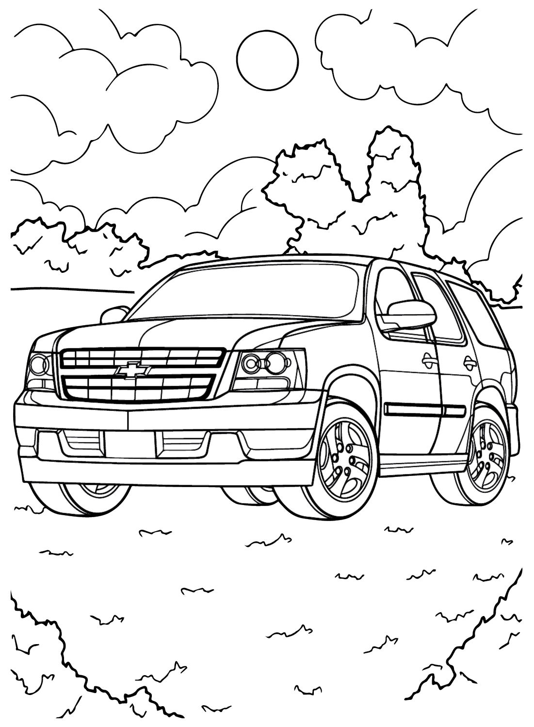 Chevrolet tahoe coloring page