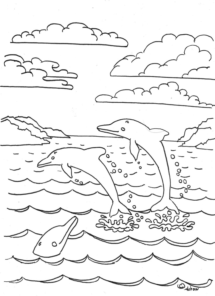 Dolphins coloring page copy and print read the blog for suggestions on colors and technique httâ dolphin coloring pages coloring pages coloring pages for kids