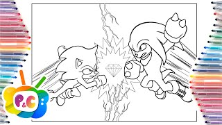 Sonic the hedgehog coloring pages sonic vs knuckles coloring alan walker