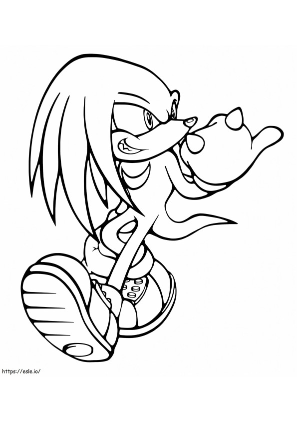 Printable knuckles the echidna coloring page