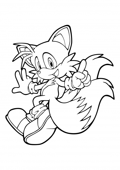 Tails is running coloring pages sonic the hedgehog coloring pages