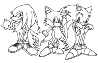 Knuckles sonic tails coloring page