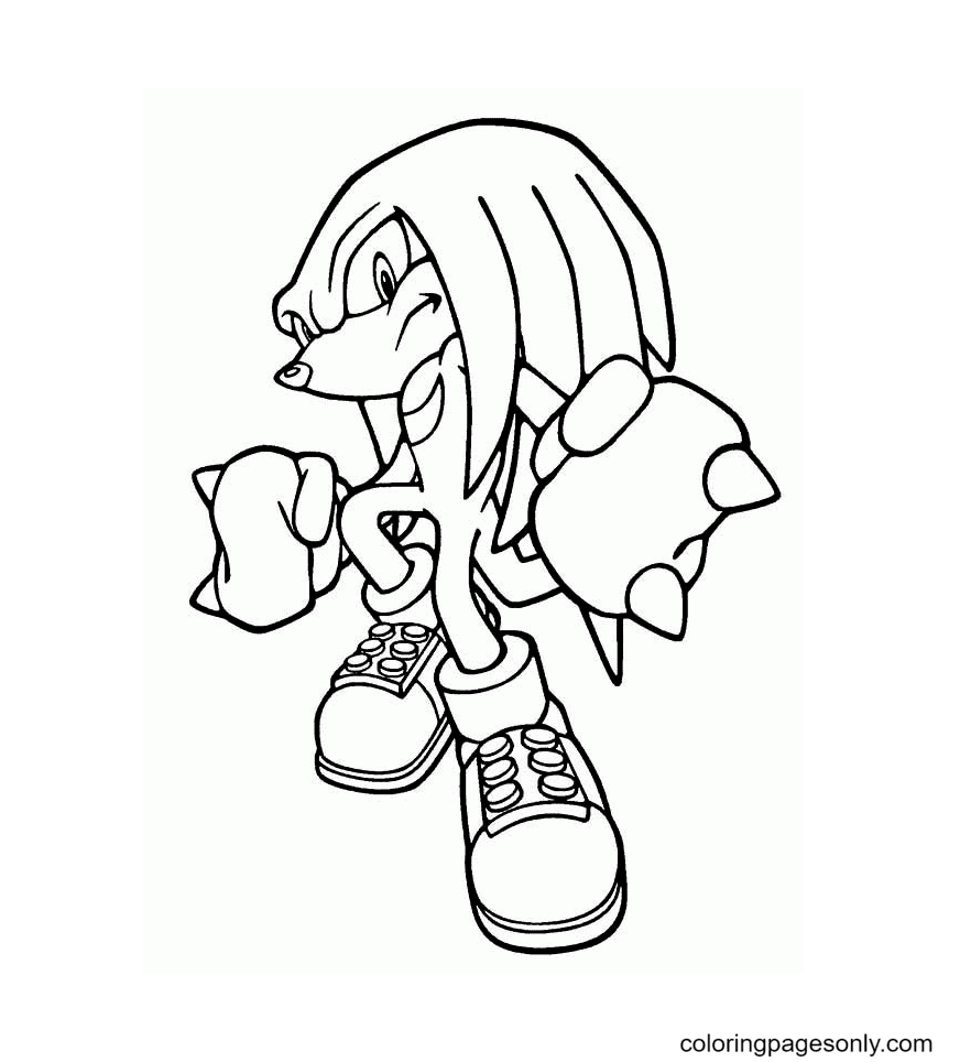 Sonic knuckles coloring page