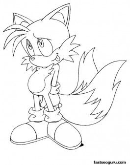 Printable sonic the hedgehog tails coloring in sheets