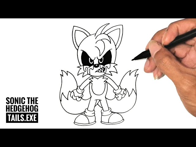 How to draw tailsexe sonic the hedgehog