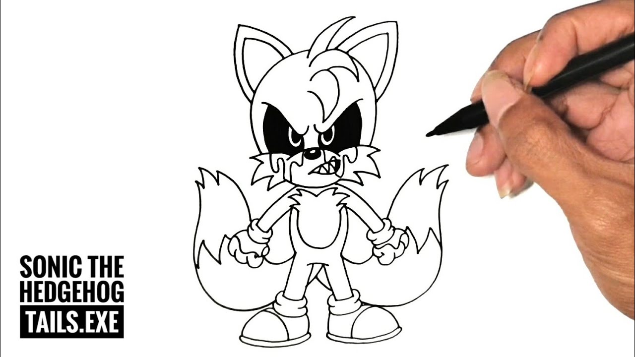 How to draw tailsexe sonic the hedgehog