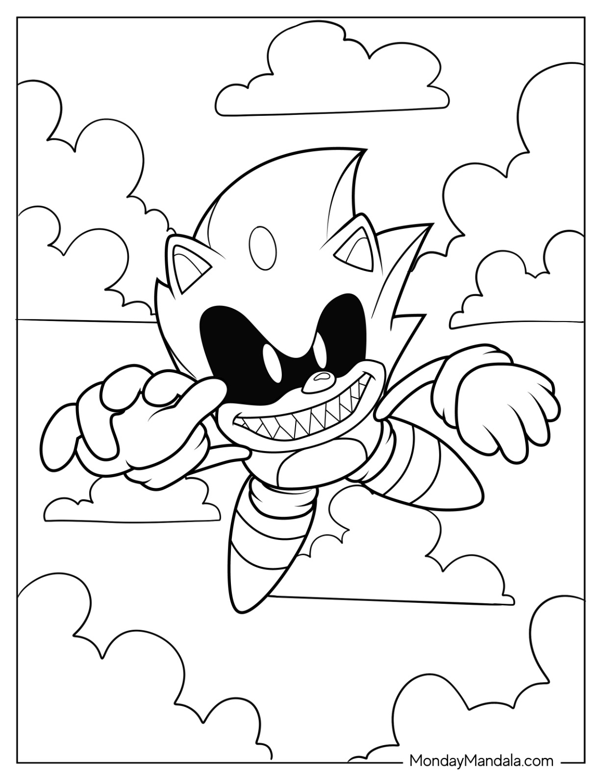 Sonic exe coloring pages free pdf printables