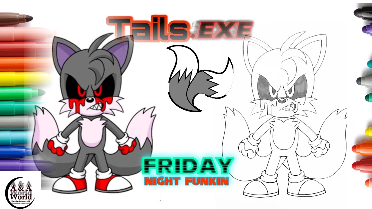 How to draw and color evil tails from sonic the hedgehog