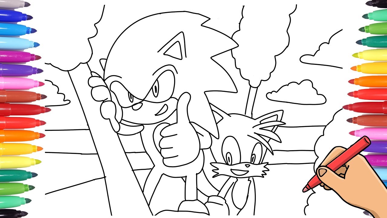 Sonic the hedgehog and iles tails prower coloring pages