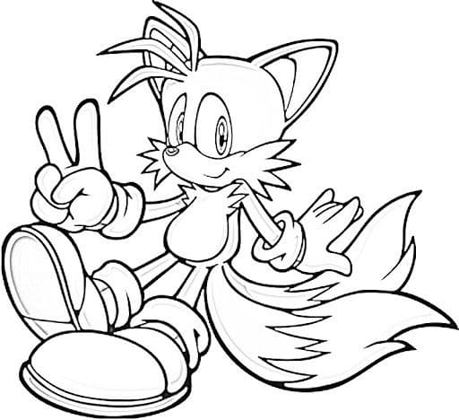 Smiling tails coloring page