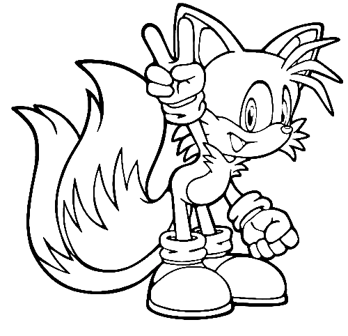 Sonic tails coloring page