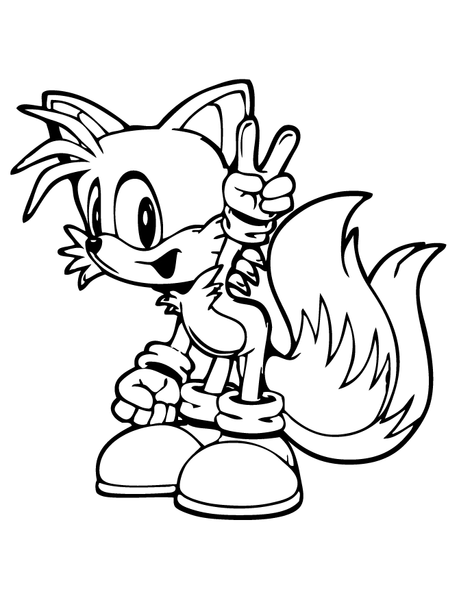 Sonic the hedgehog coloring pages tails