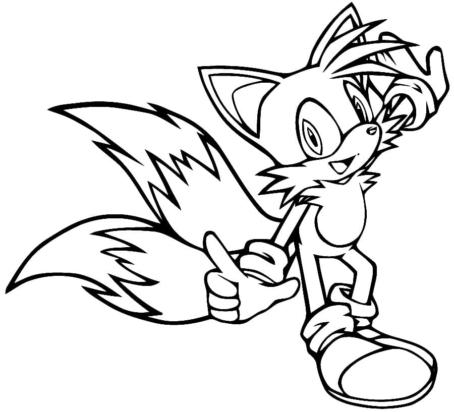 Very happy tails coloring page