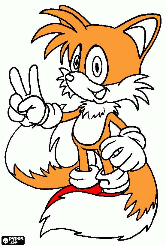Tails the fox coloring page printable tails the fox