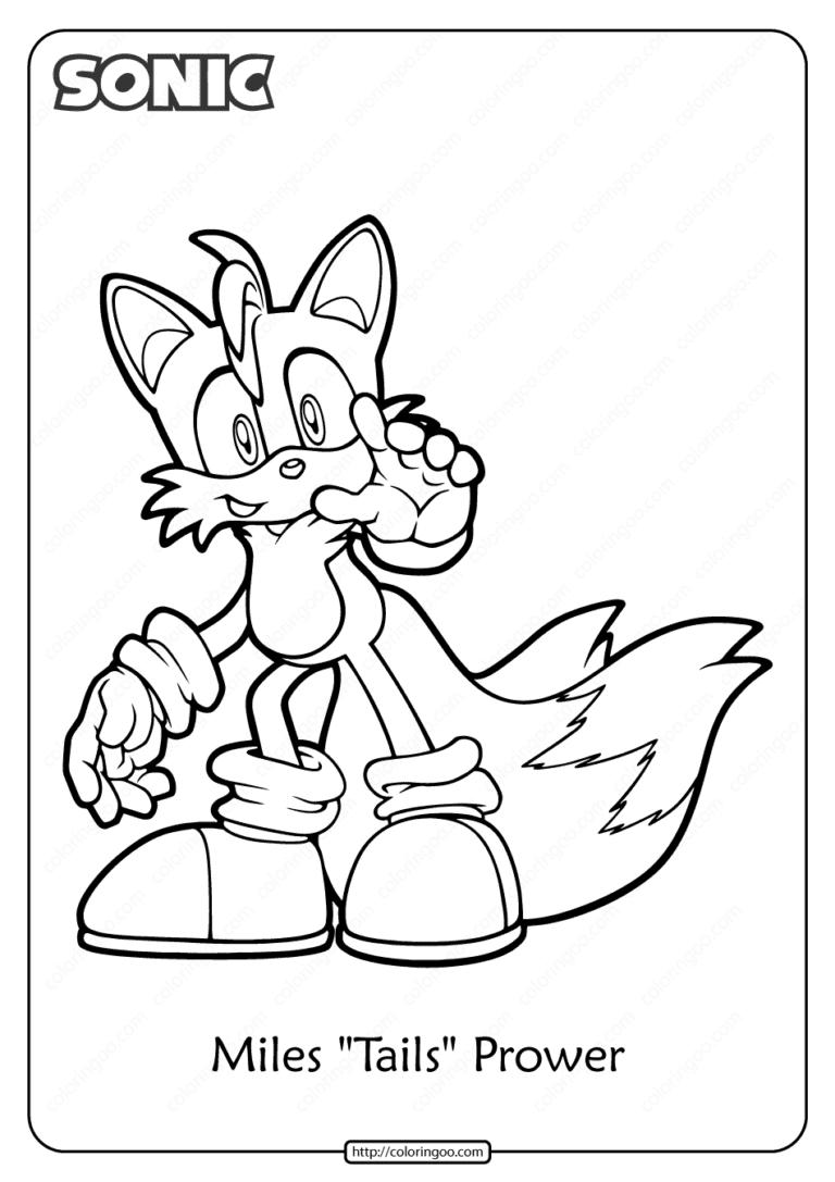 Printable sonic miles tails prower coloring page fox coloring page sonic coloring pages