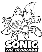 Sonic coloring page with tails the fox