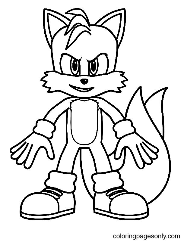 Tails from sonic the hedgehog coloring page