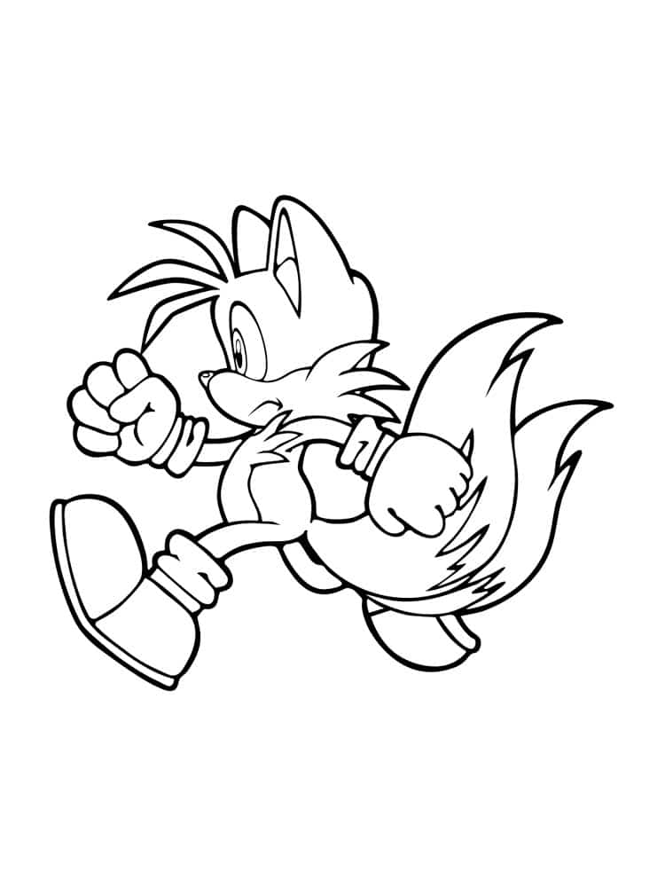 Sonic running away coloring page