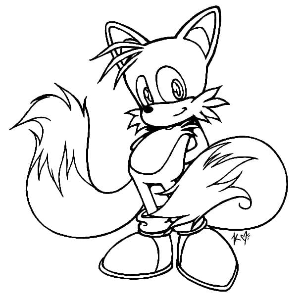 Free drawing of tails coloring page