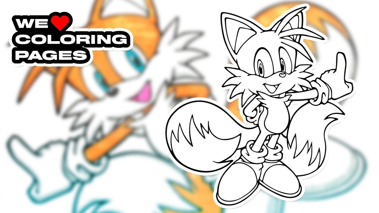 Tails miles prower sonic the hedgehog coloring page we âï coloring pages