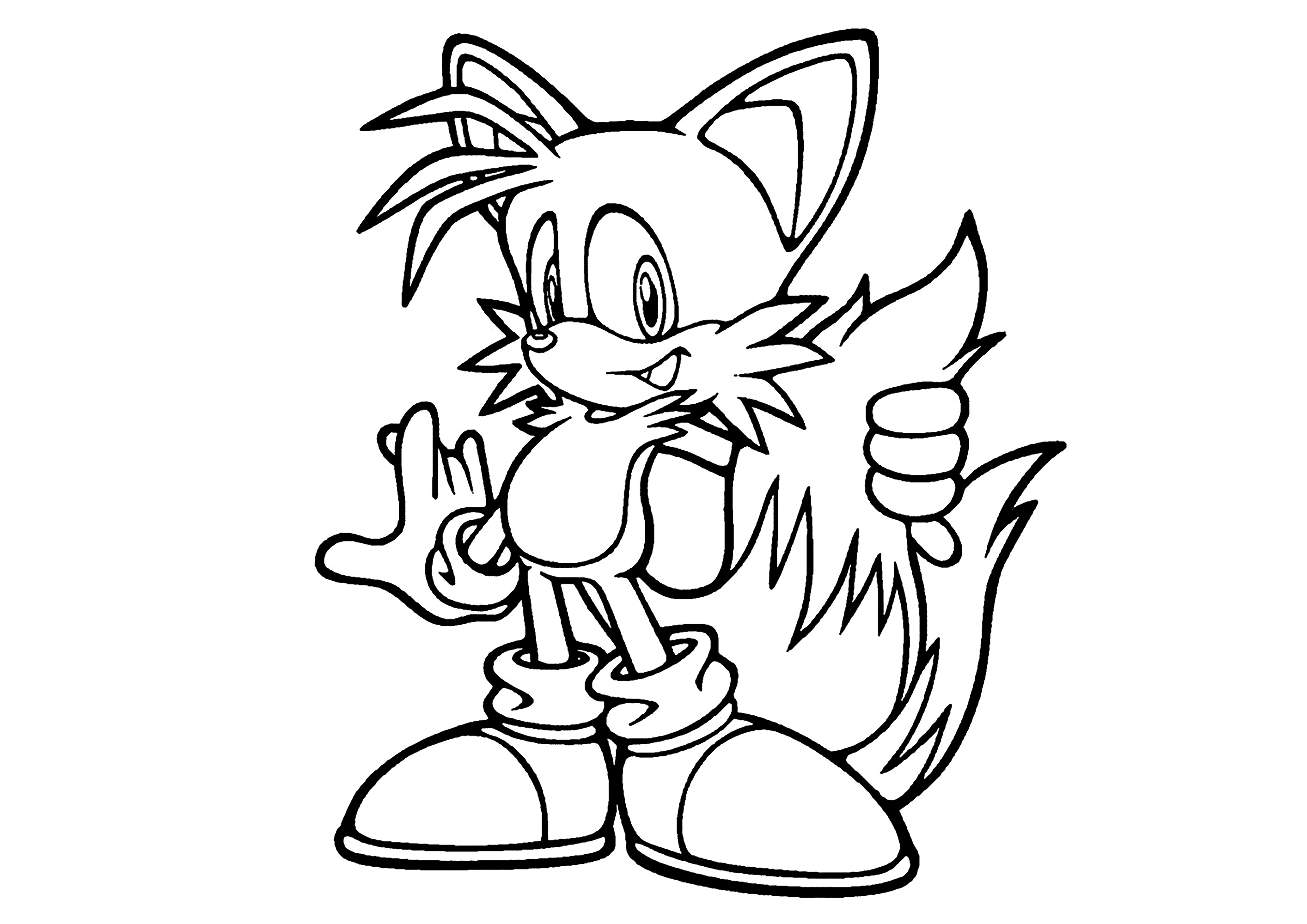 Simple coloring of tails sonics fox friend
