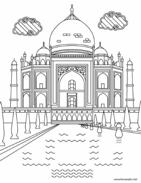 Creative sights â taj mahal â favoreads coloring club