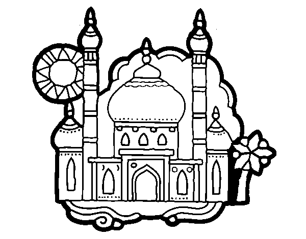 Taj mahal coloring page