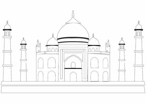 Taj mahal coloring page from india category select from printable crafts of cartoons nature animals bible aâ taj mahal coloring pages taj mahal sketch