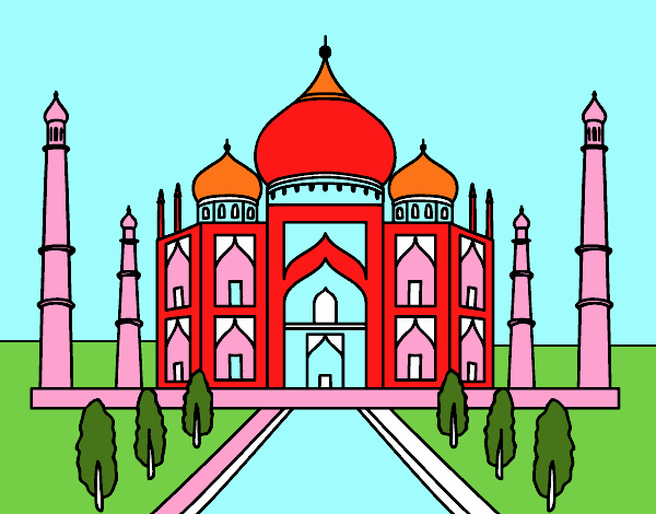 Colored page the taj mahal painted by user not registered