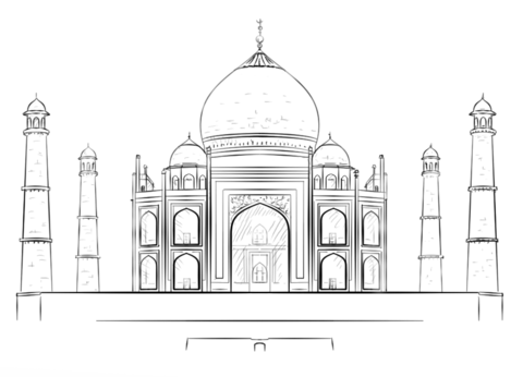 Taj mahal palace coloring page free printable coloring pages