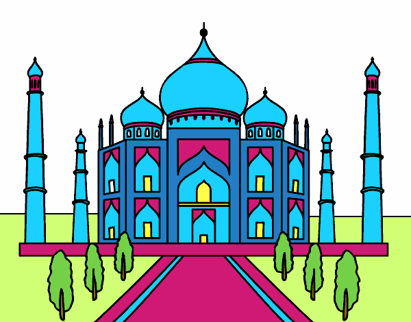 Colored page the taj mahal painted by user not registered