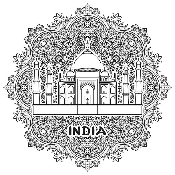 Indian taj mahal stock illustration