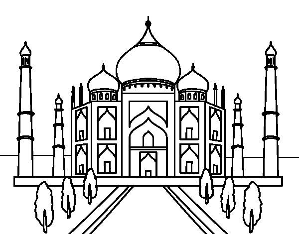 The taj mahal colorg page taj mahal drawg taj mahal taj mahal art